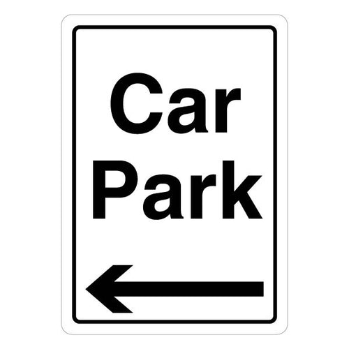 Car Park Safety Sign For Staff Arrow Left High Visibility