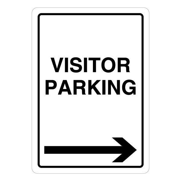 Visitor Parking Safety Sign Arrow Right Clear For Site
