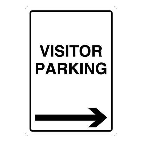 Visitor Parking Safety Sign Arrow Right Clear For Site