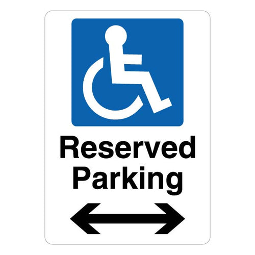 Reserved Disabled Parking Safety Sign Arrow Left For Staff