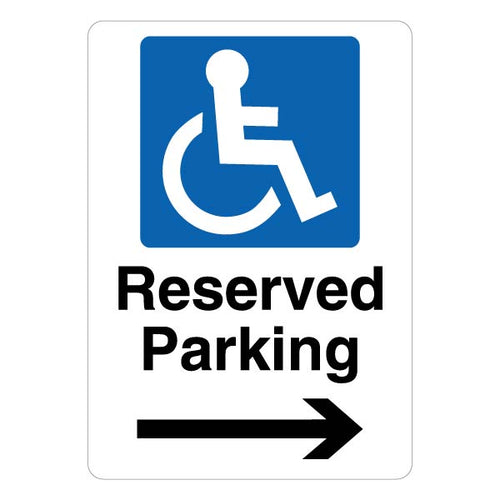 Reserved Disabled Parking Arrow Right Safety Sign Business