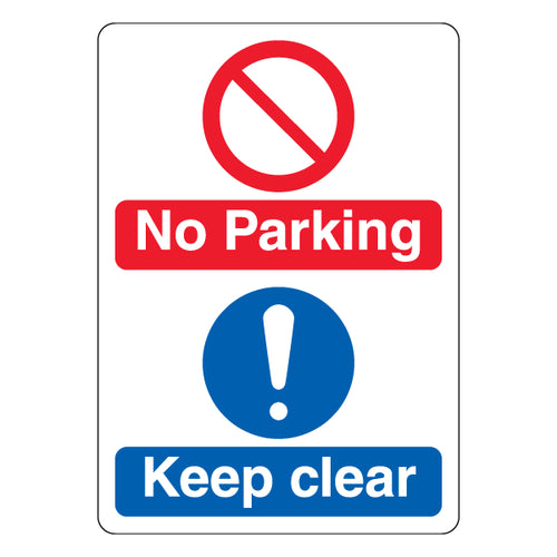 No Parking Keep Clear Safety Sign Large Icon Durable For Site