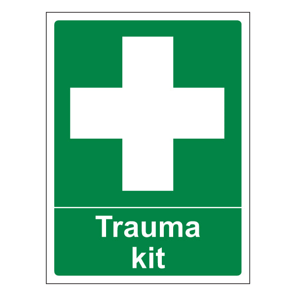 Trauma Kit Safety Sign Fast Location Aid For Workplaces
