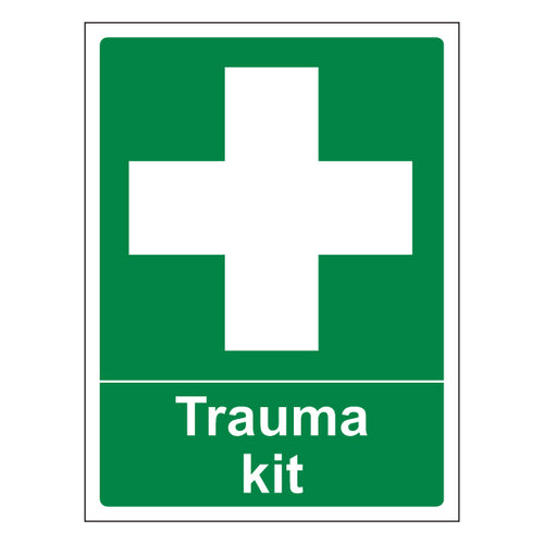 Trauma Kit Safety Sign Fast Location Aid For Workplaces