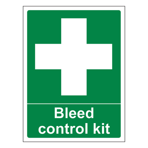 Bleed Control Kit Safety Sign For First Responders High