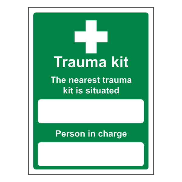 Trauma Kit Safety Sign Essential Clear For Workplaces