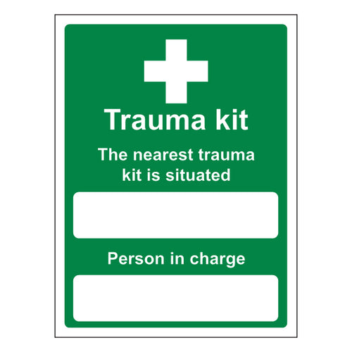 Trauma Kit Safety Sign Essential Clear For Workplaces