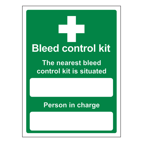 Nearest Bleed Control Kit Safety Sign Essential First Aid