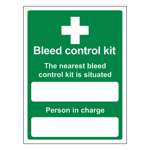 Nearest Bleed Control Kit Safety Sign Essential First Aid