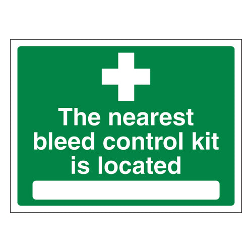 Bleed Control Kit Safety Sign High Visibility For Workplace