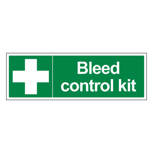 Bleed Control Kit Safety Sign High Visibility For Workplace