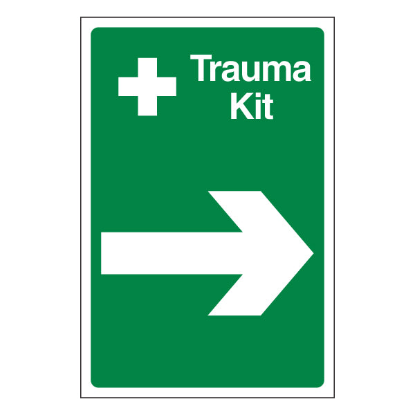 Trauma Kit Arrow Right Safety Sign Emergency For Workplaces