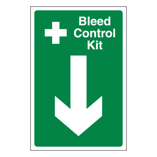 Bleed Kit Arrow Down Self Adhesive Safety Sign Staff