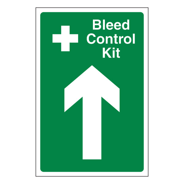 Bleed Control Kit Safety Sign High Visibility For EMS