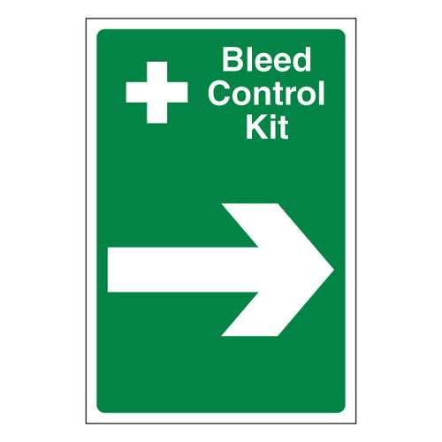 Bleed Control Kit Safety Sign Workplace High Visibility