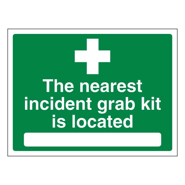 Incident Grab Kit Safety Sign Fast Identification Schools