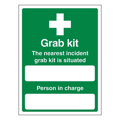 Nearest Incident Grab Kit Safety Sign For Schools Clear