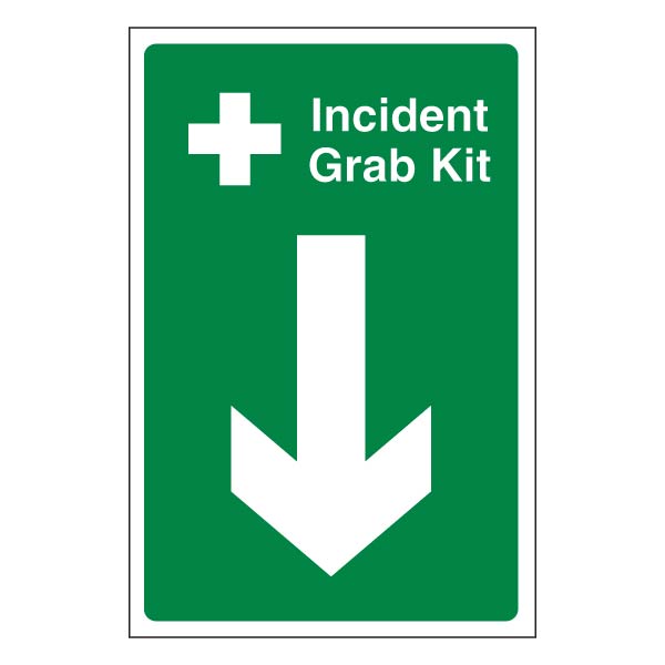Incident Grab Kit Safety Sign Quick Arrow Down For Schools