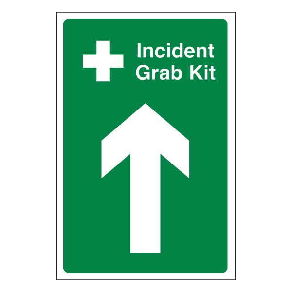 Incident Grab Kit Safety Sign Quick Locate Arrow Up School