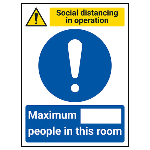 Social Distancing Safety Sign Clear Max People Workplace
