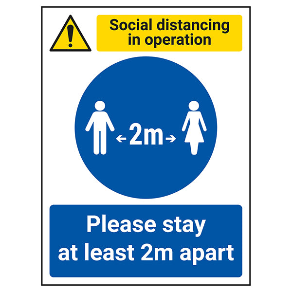 Social Distancing Safety Sign 2m Reminder For Workplaces