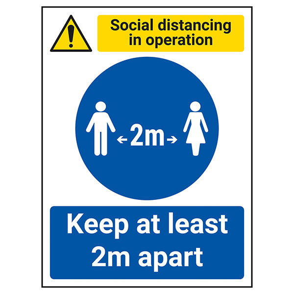 Social Distancing Safety Sign Visible Workplace Reminder