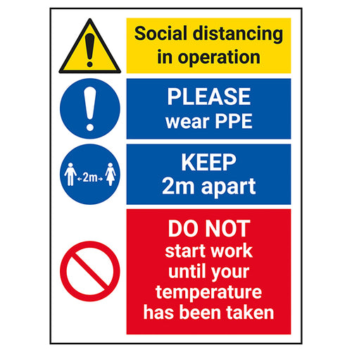 Social Distancing Safety Sign High Visibility Workplace