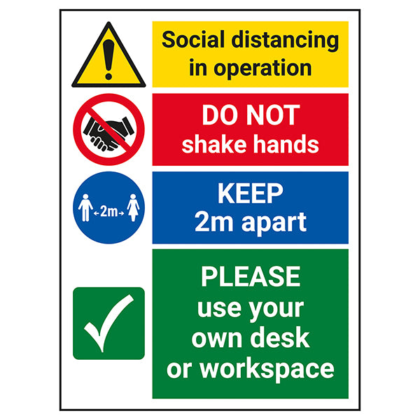 Social Distancing Safety Sign High Visibility Workplace