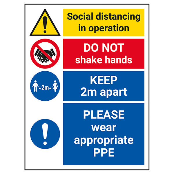 Social Distancing Safety Sign High Visibility Workplace