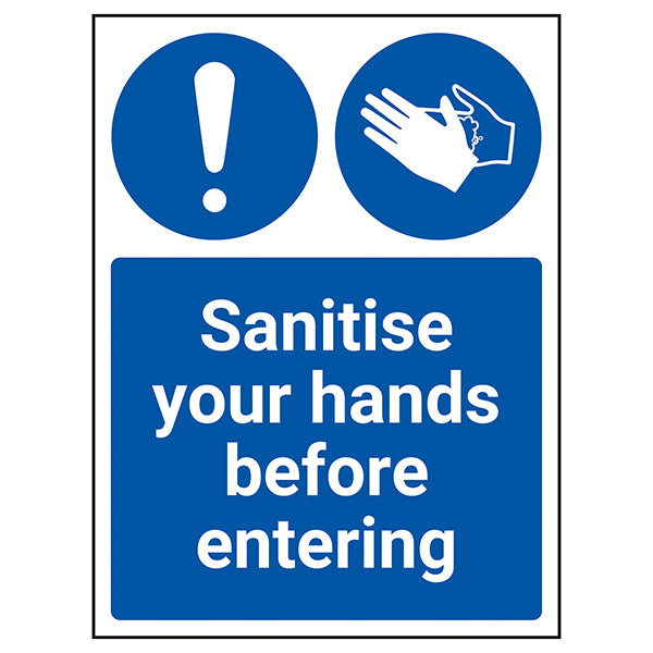 Sanitise Your Hands Safety Sign High Visibility Workplace