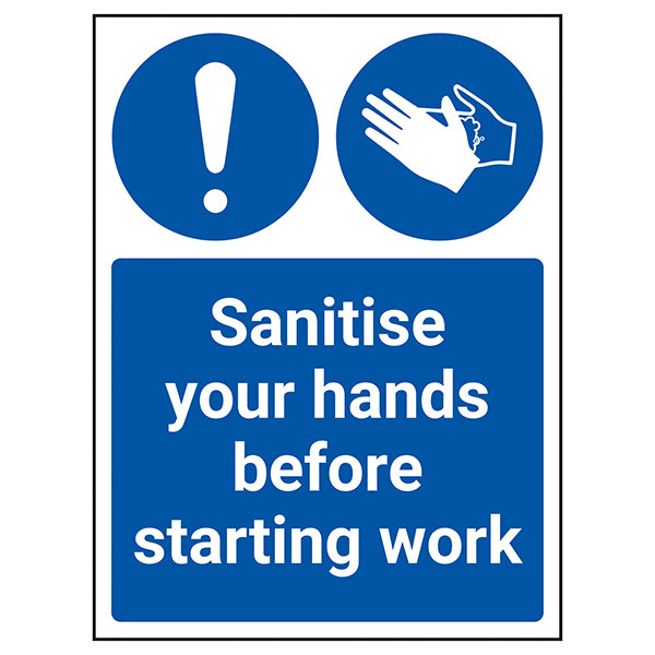High Visibility Sanitise Your Hands Safety Sign Workplace
