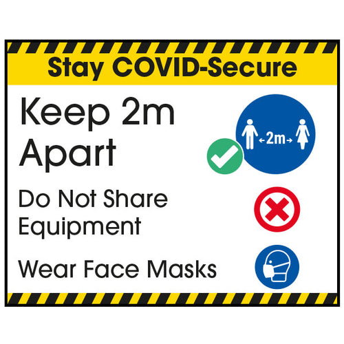 COVID Secure Safety Sign Essential Label For Workplace Desk