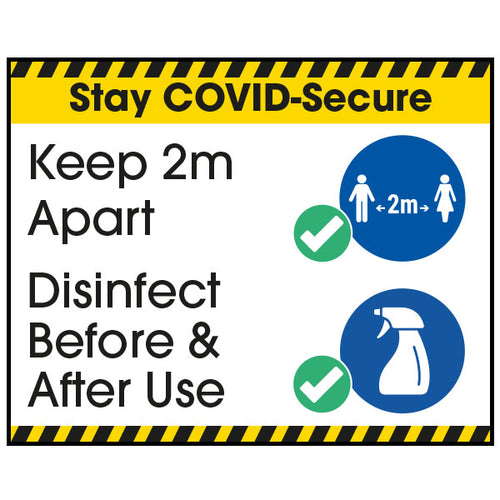 Covid Secure Safety Sign Adhesive Reminder Label For Office