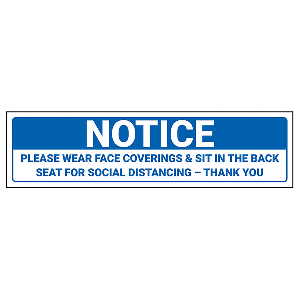 Wear Face Coverings Safety Sign Visible For Transport