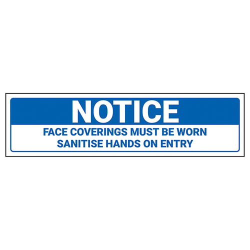 Face Coverings Safety Sign High Durability Transport