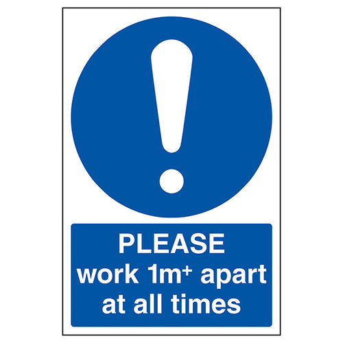 Please Work 1m Apart At All Times
