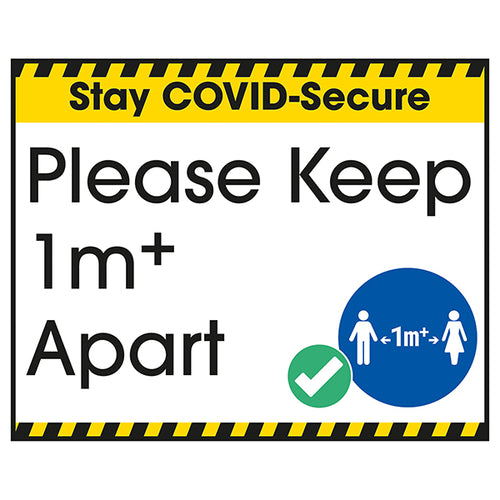 Stay COVID Secure 1 Metre Apart Safety Sign For Staff