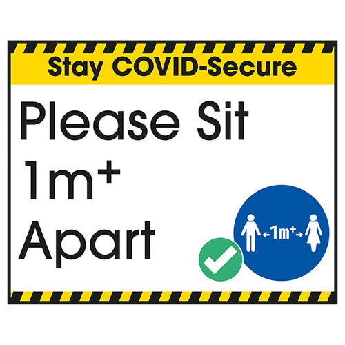 Stay COVID Secure 1 Metre Safety Sign For Offices Label