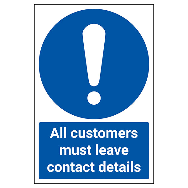 Customer Contact Record Book 21 Day Compliance Safety Sign