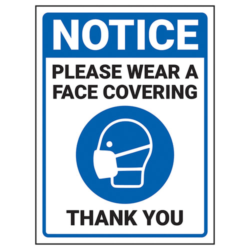 Face Covering Safety Sign High Visibility For Staff