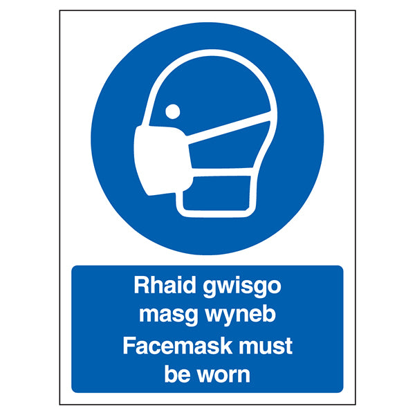 Face Masks Safety Sign Clear PPE Reminder For Staff