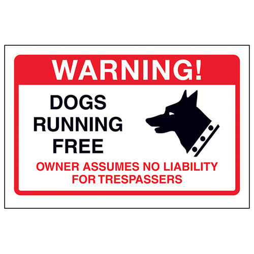 Dogs Running Free Safety Sign For Homeowners Premium