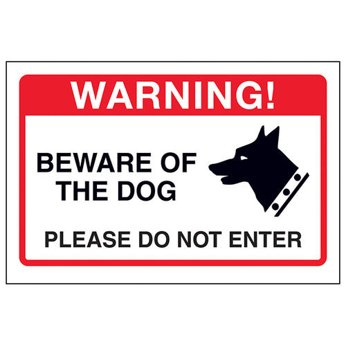 Beware Of The Dog Safety Sign Durable Self Adhesive Owners