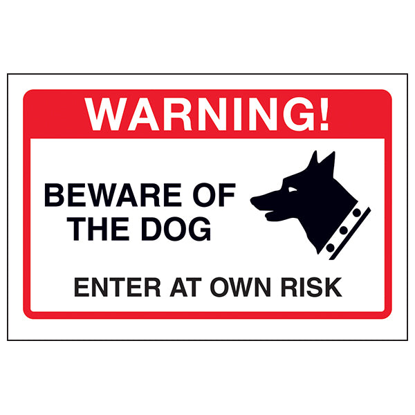 Beware Of Dog Safety Sign Adhesive Weatherproof Pet Owners
