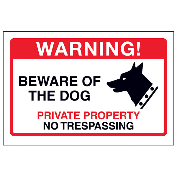 Beware Of The Dog Safety Sign Self Adhesive Durable Owners