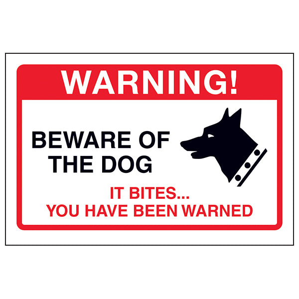 Beware Of Dog Safety Sign Self Adhesive Home Protection