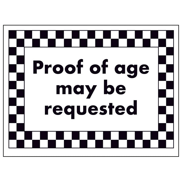 Proof Of Age Safety Sign Essential Age Verification Bars