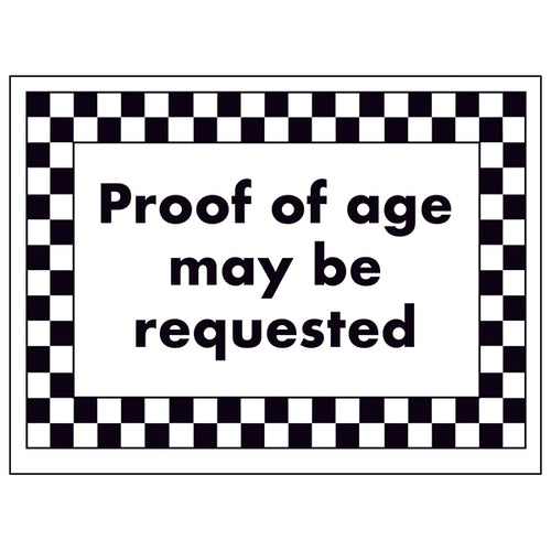 Proof Of Age Safety Sign Essential Age Verification Bars