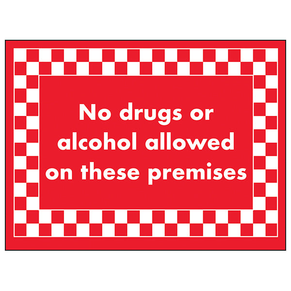 No Drugs Or Alcohol Safety Sign For Business Premises