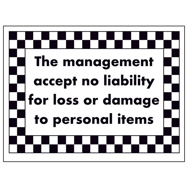 No Liability Safety Sign Protect Property For Businesses